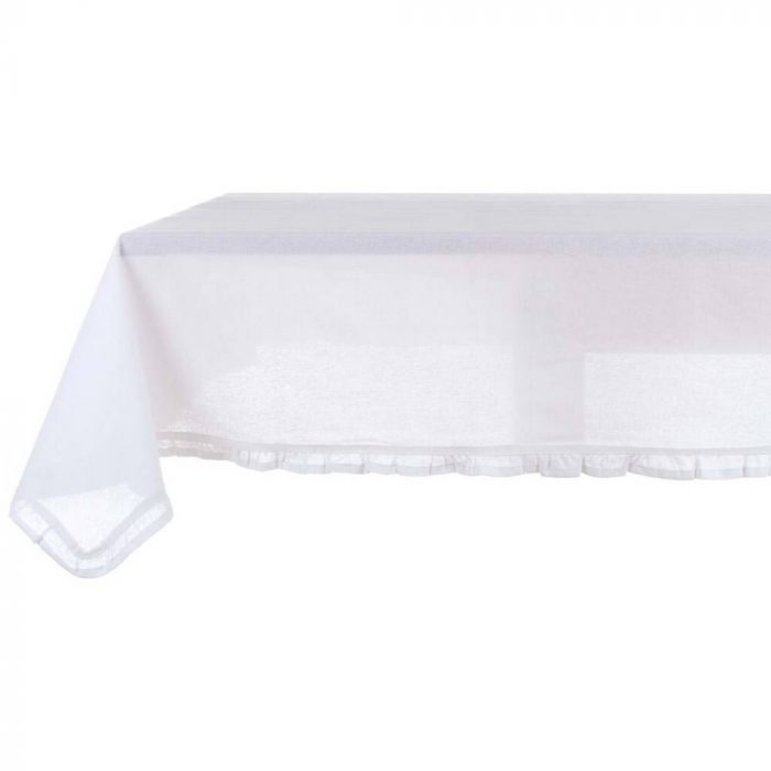 Nappe blanche avec petit volant