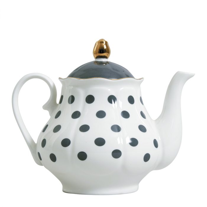 Théière Madame de Récamier pois gris