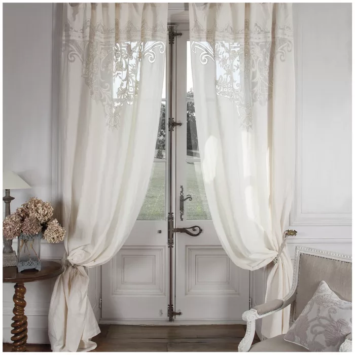 Voilage Boudoir beige et écru