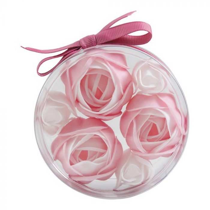 Coffret 3 camélias 3 roses de savon roses