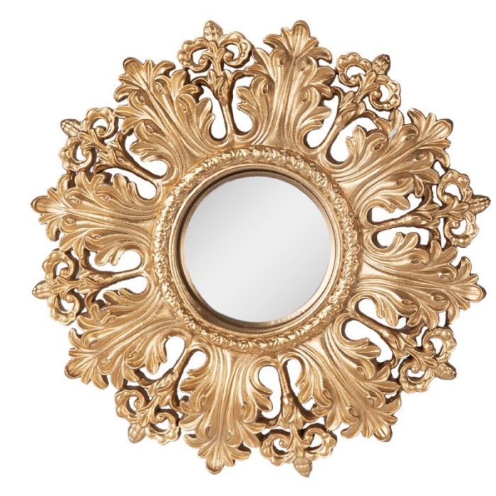 Petit miroir sorcière cuivré