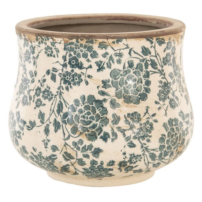 Cache pot fleurs vertes