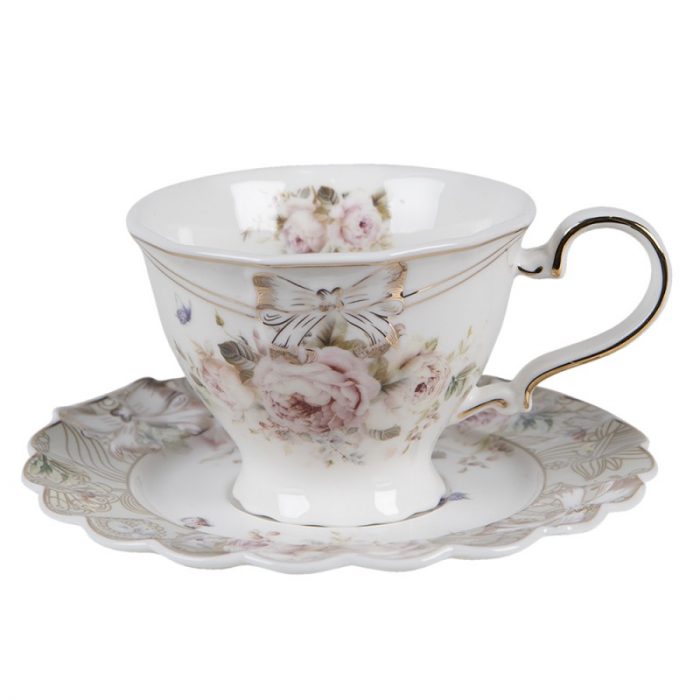 Tasse et soucoupe en porcelaine dorure