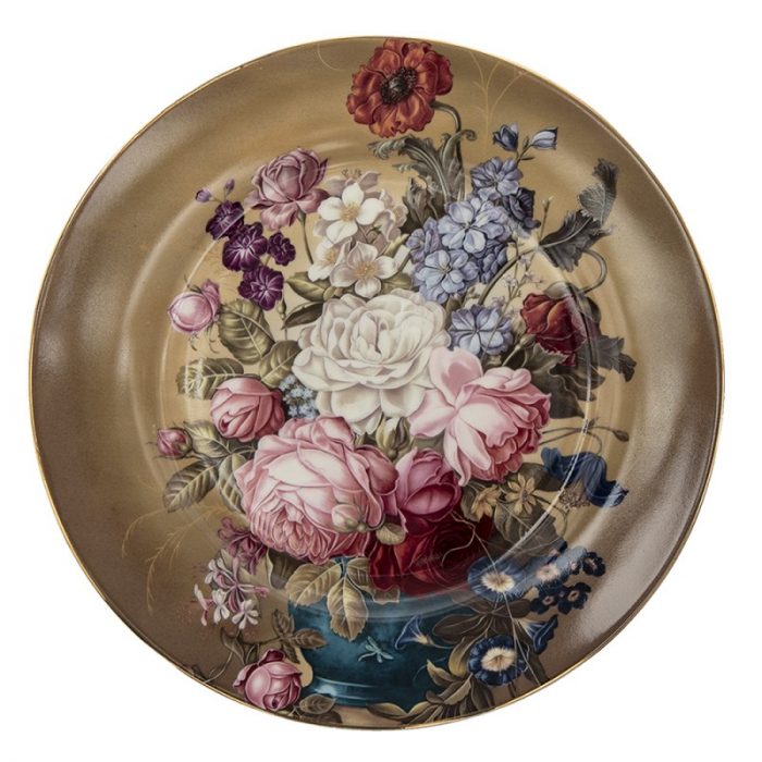 Assiette plate en céramique brune
