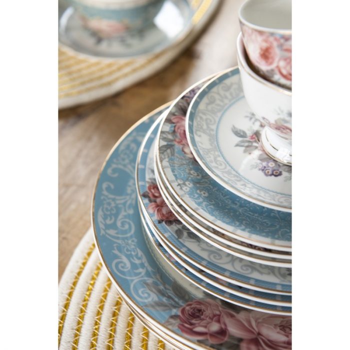 Assiette plate en porcelaine bleue – Image 2