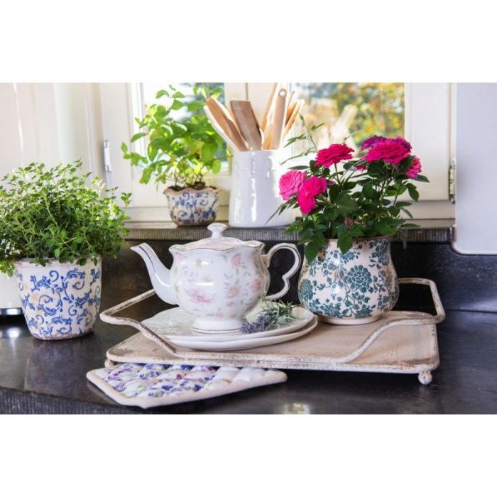 Cache-pot floral vert – Image 2