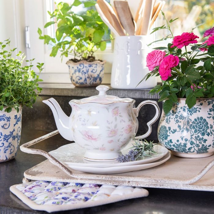 Cache-pot floral vert – Image 3