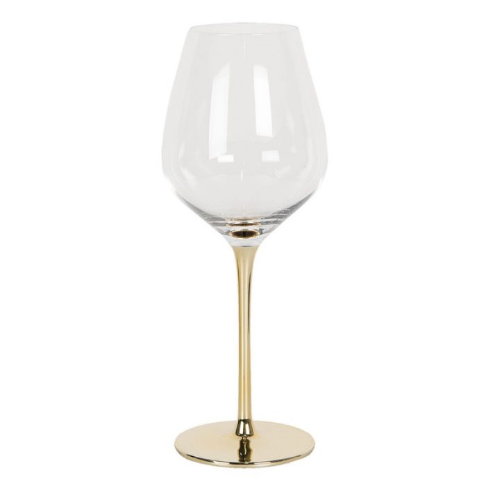 Verre à vin sur pied doré