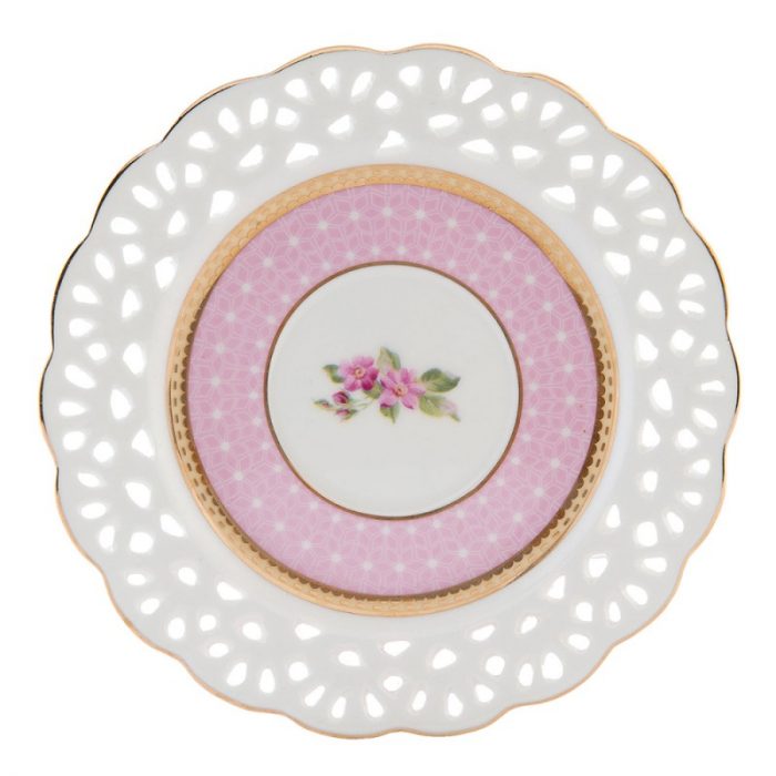 Tasse et soucoupe en porcelaine rose – Image 2