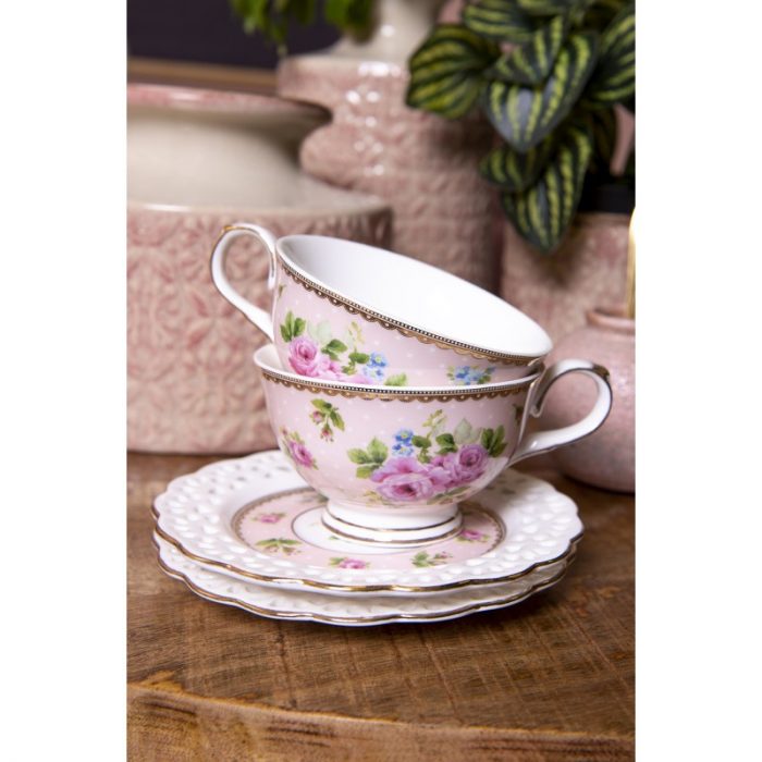 Tasse et soucoupe rose – Image 3