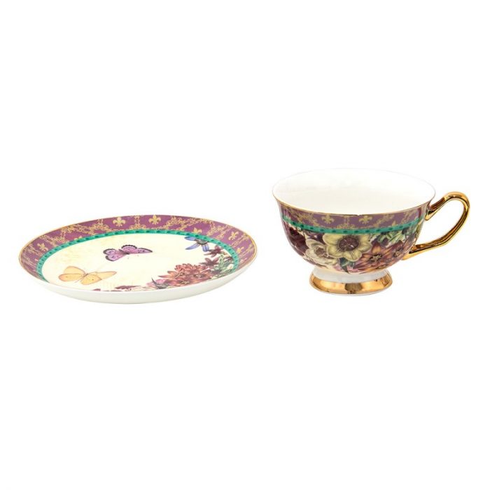 Tasse et soucoupe porcelaine oiseaux – Image 5