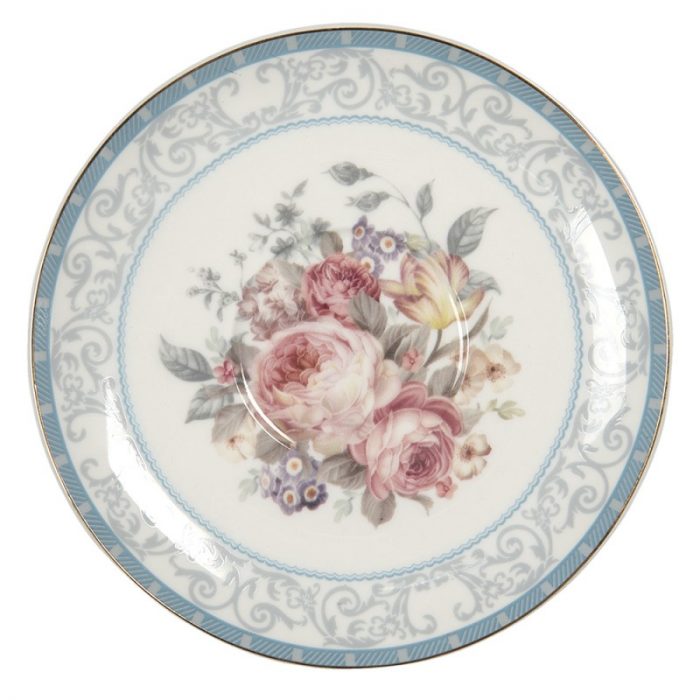 Tasse et soucoupe en porcelaine bleue – Image 2