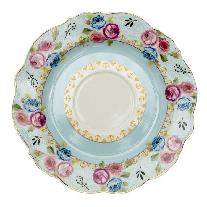 Tasse et soucoupe porcelaine bleue – Image 3