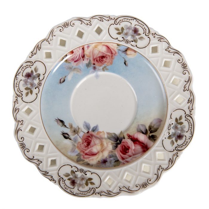 Tasse et soucoupe en porcelaine florale – Image 3