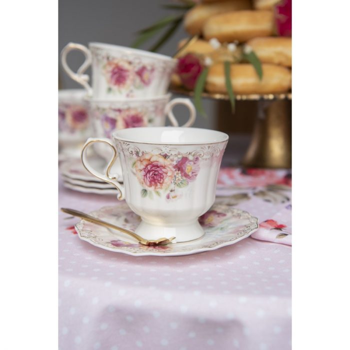 Tasse et soucoupe en porcelaine multi-couleurs – Image 4