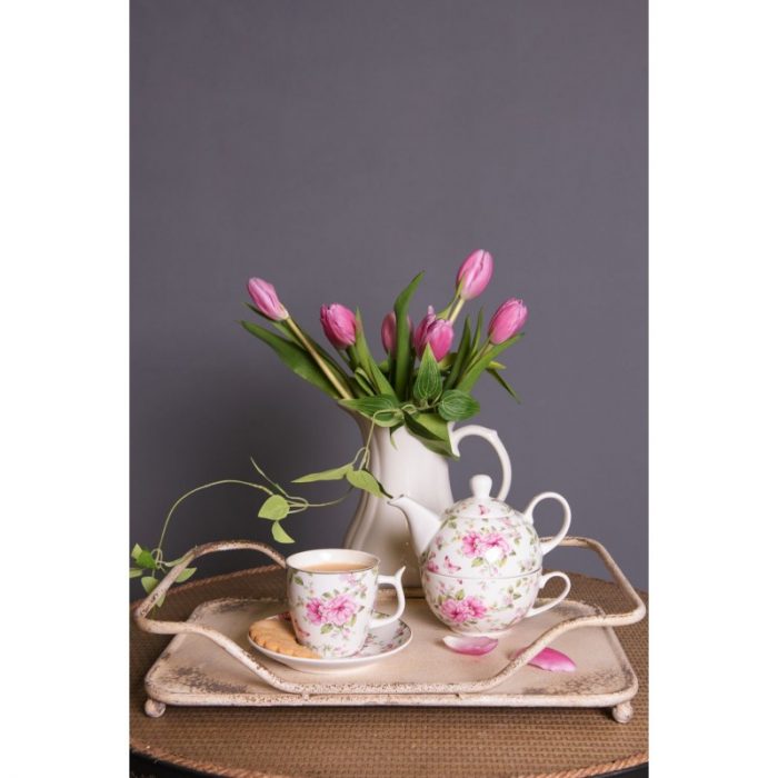 Tasse et soucoupe en porcelaine multi-couleurs – Image 2