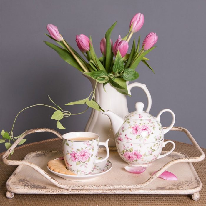 Tasse et soucoupe en porcelaine multi-couleurs – Image 3