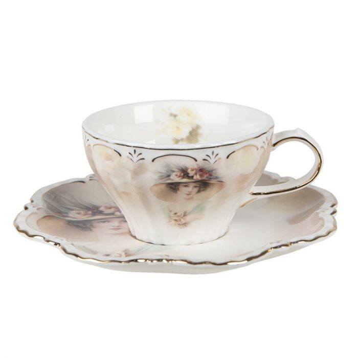 Tasse et soucoupe en porcelaine femme