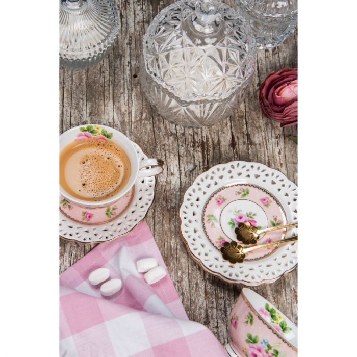 Tasse et soucoupe rose – Image 2