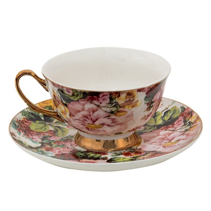 Tasse et soucoupe florale – Image 4