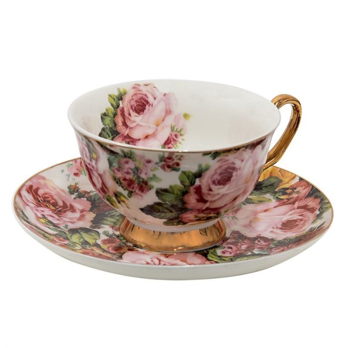 Tasse et soucoupe florale – Image 2