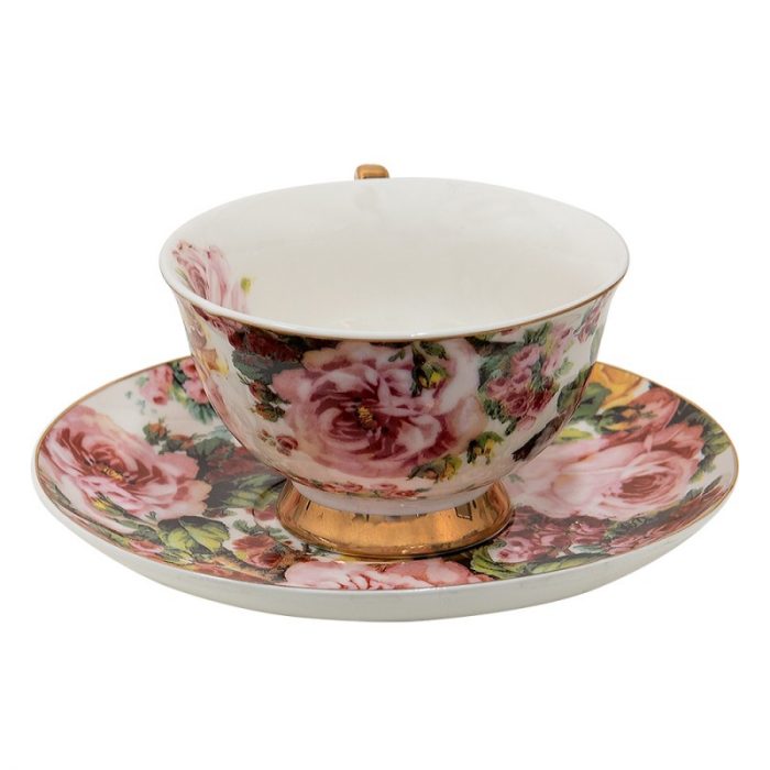 Tasse et soucoupe florale – Image 3