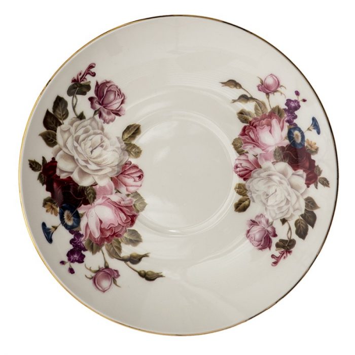 Tasse et soucoupe en porcelaine fushia – Image 3