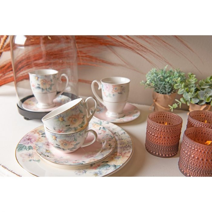Tasse et soucoupe en porcelaine fleurs – Image 4