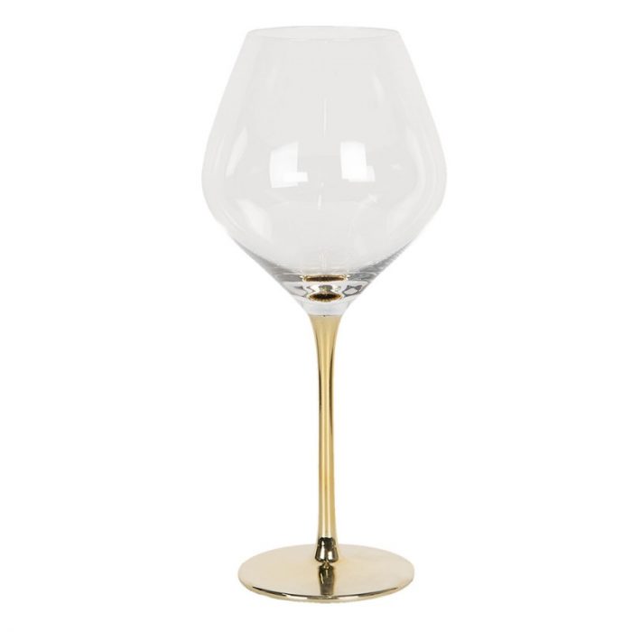 Verre à vin pied doré