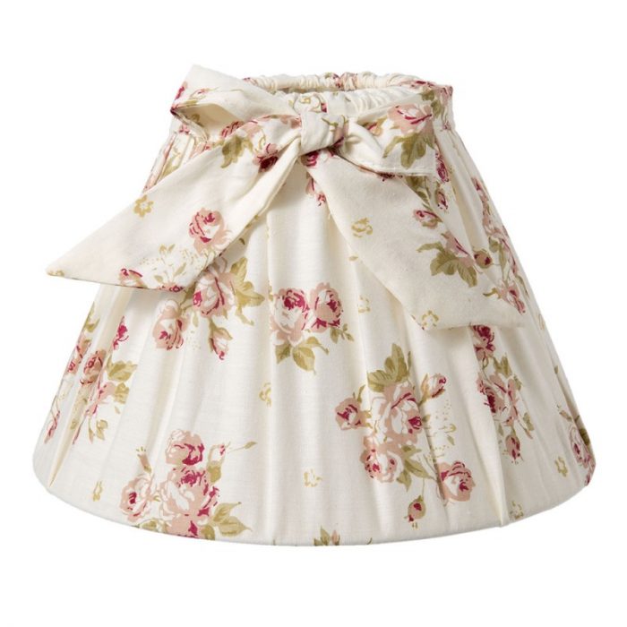Abat-jour tissu au décor floral