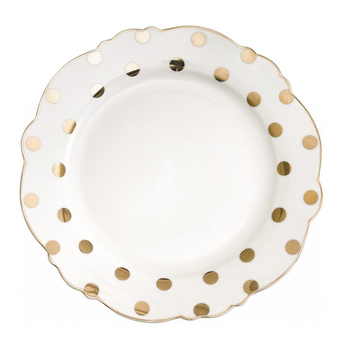 Assiette à dessert Madame de Récamier - Pois dorés