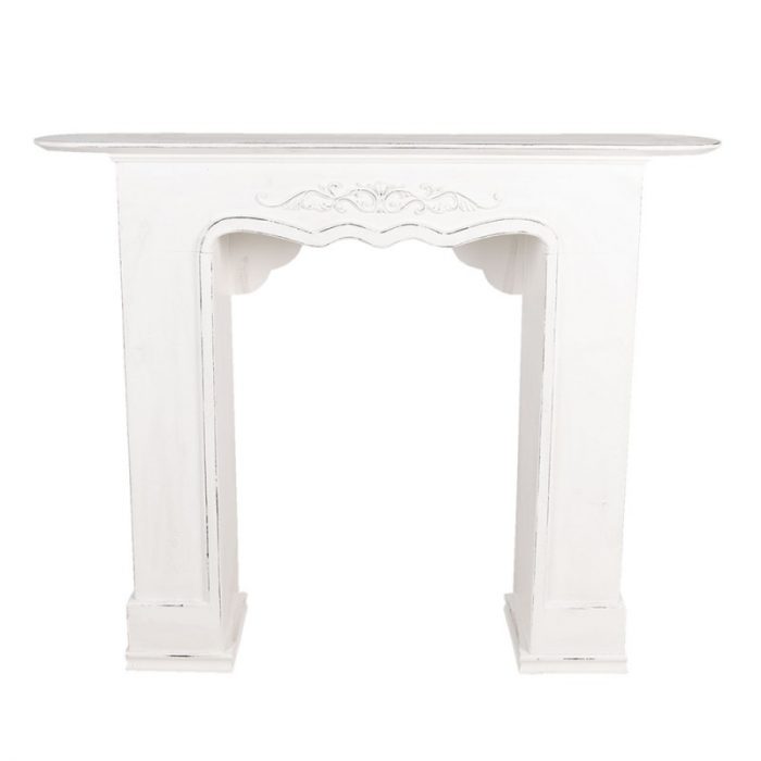 Cheminée patinée blanche