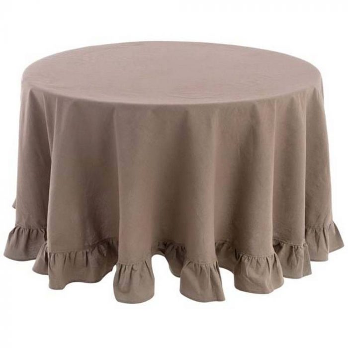Nappe ronde avec volant de 10 cm