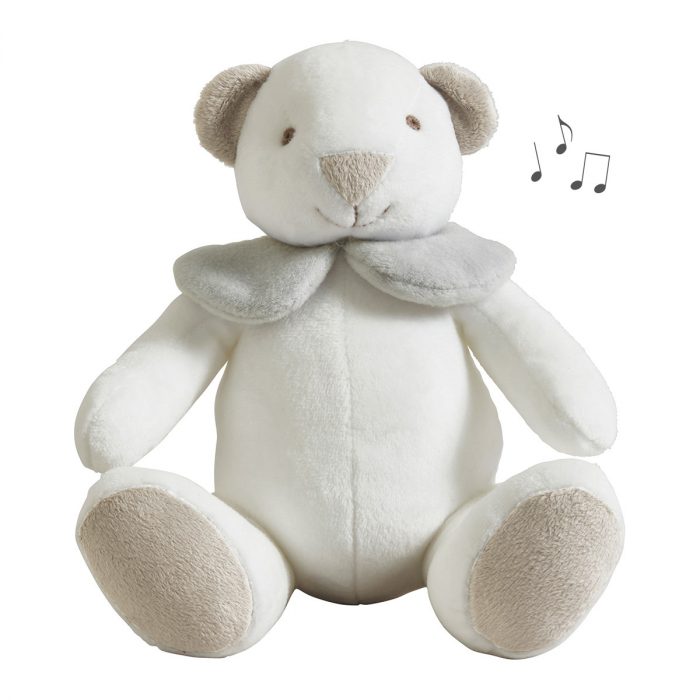 Peluche musicale Ourson gris