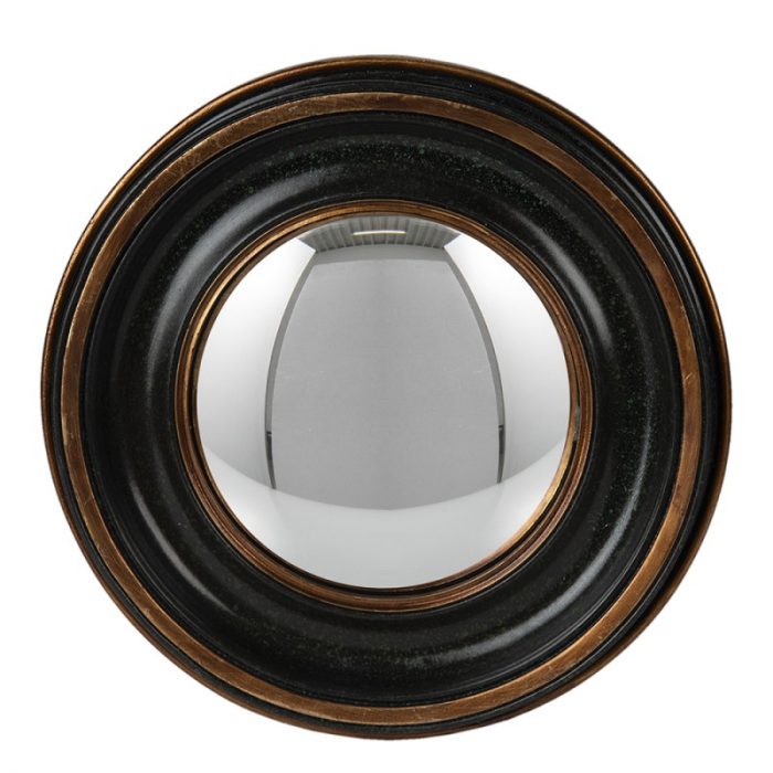 Miroir rond mural noir