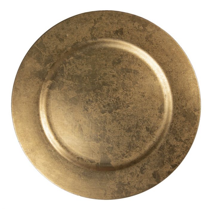 Sous-assiette ronde et dorée