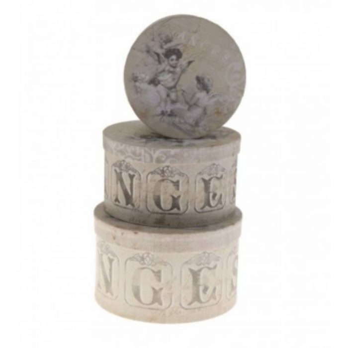 Set de 3 boîtes décor anges