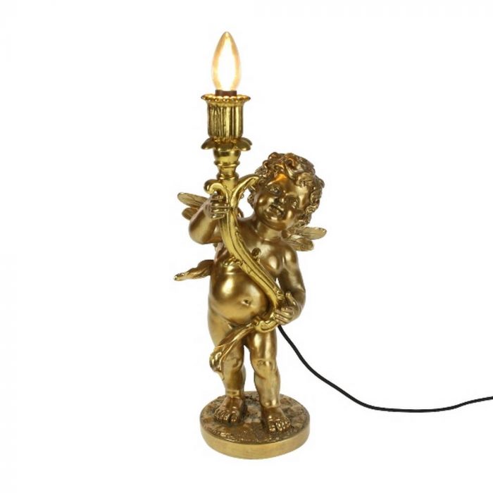 Lampe de table angelot doré