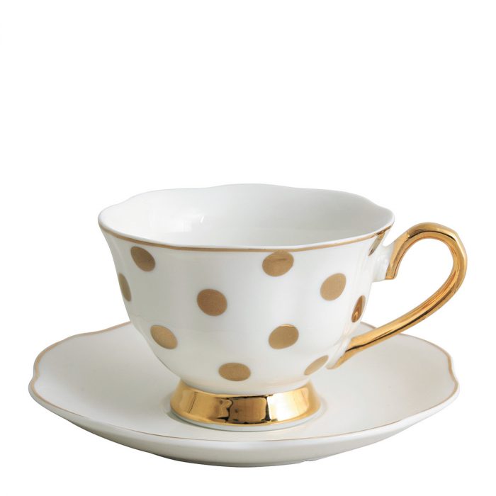 Tasse à thé Madame Récamier - Pois dorés