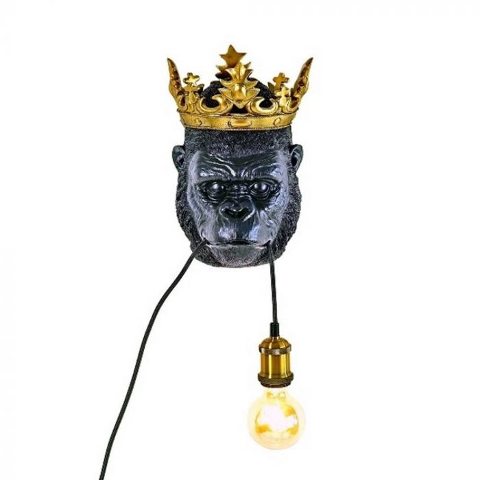 Lampe murale gorille noir