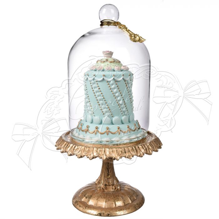 Gâteau bleu sous cloche