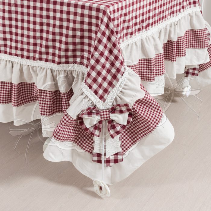 Nappe rectangulaire vichy rouge