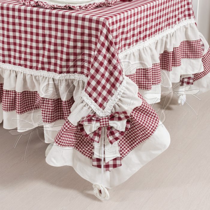 Nappe carrée vichy rouge
