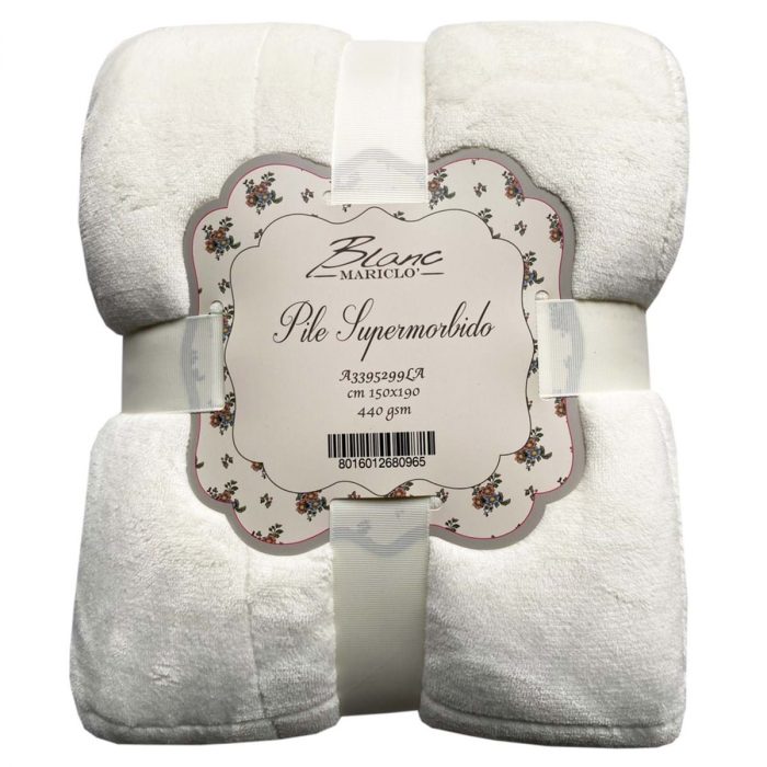 Plaid polaire blanc
