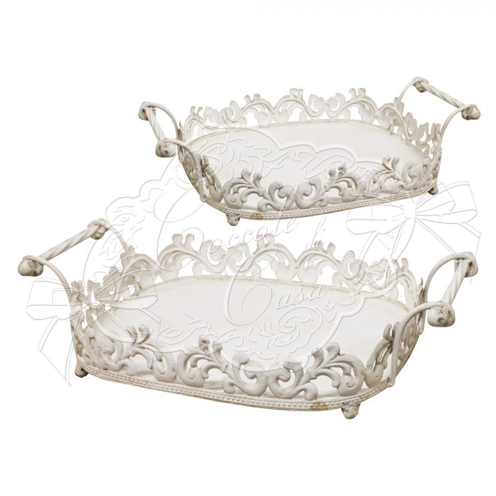 Set de 2 plateaux en métal