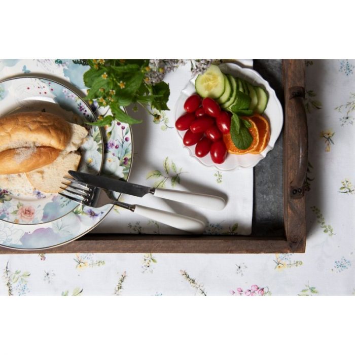 Assiette plate en porcelaine fleurs – Image 4