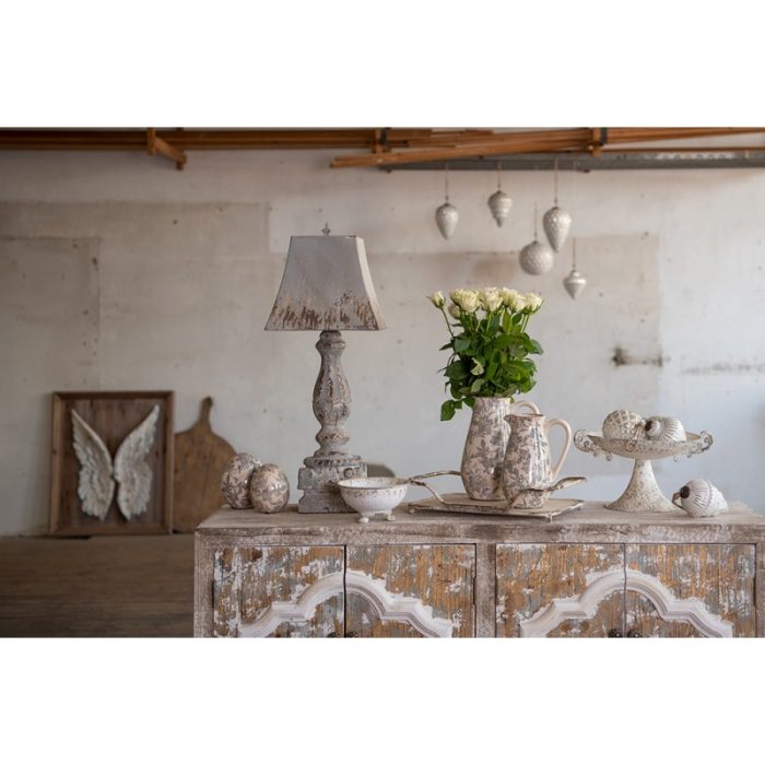 Oeuf décoratif fleurs grises – Image 2