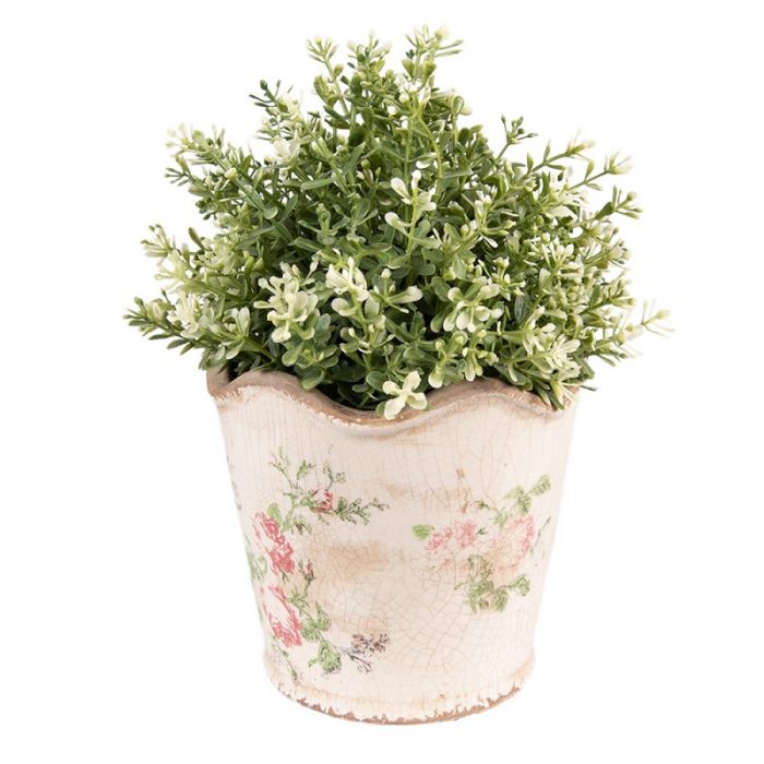 Pot de fleurs imprimé de fleurs roses – Image 2