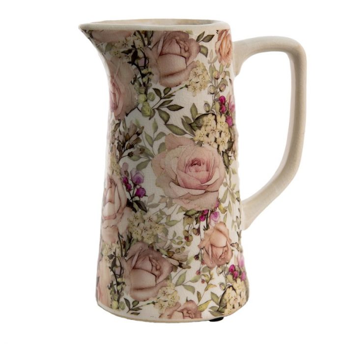 Pichet décoratif imprimé de roses