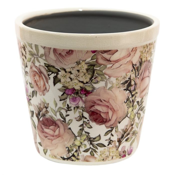 Pot de fleurs d'intérieur avec des roses
